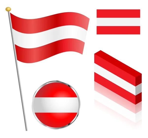 Austrian Flag Set — Stock Vector