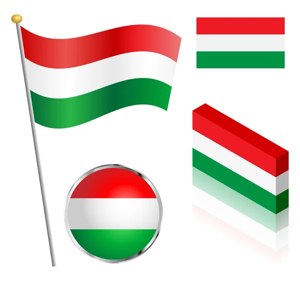 Set bandiera ungherese — Vettoriale Stock
