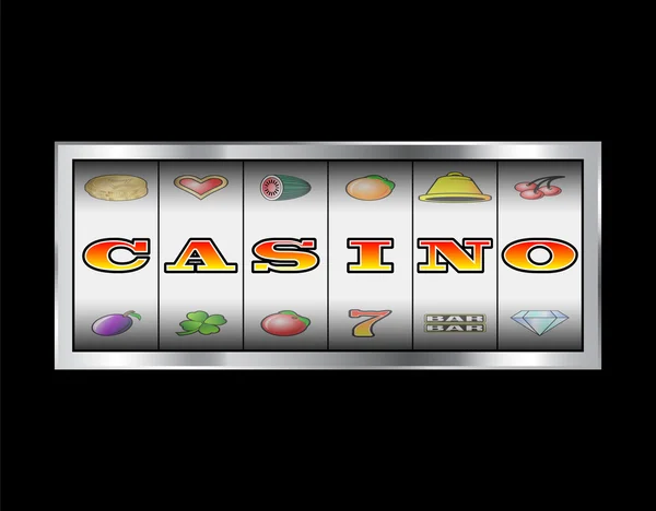 Spielautomaten-Rollen Casino-Zeichen — Stockvektor