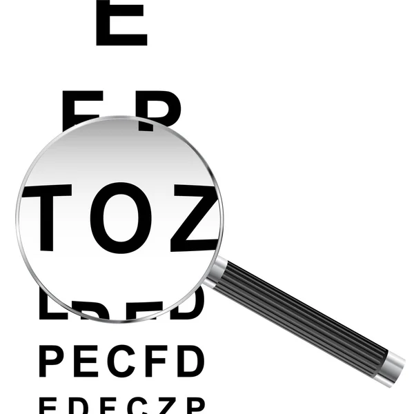 Magnified Eye chart — Stock Vector