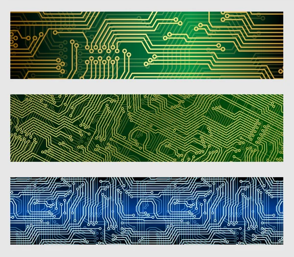 Bandiere Web del circuito stampato — Vettoriale Stock
