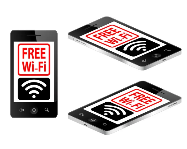 Gratis Wifi-Tablet-Telefone — Stockvektor