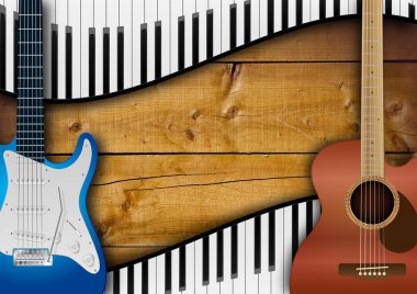 Guitars And Keyboards Background clipart