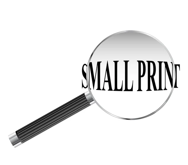 Magnified Small Print — Stock Vector
