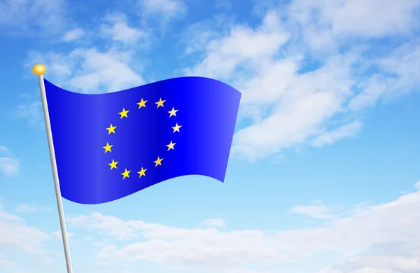 Bandera de la Unión Europea contra el cielo — Foto de Stock