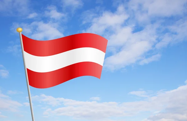 Флаг Австрии против неба — стоковое фото
