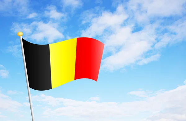 Gökyüzü karşı Belçika bayrak — Stok fotoğraf
