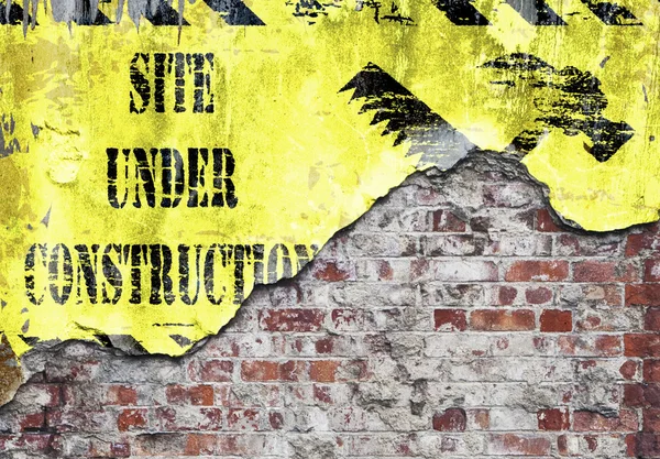 Site Under Construction Grungy vägg — Stockfoto