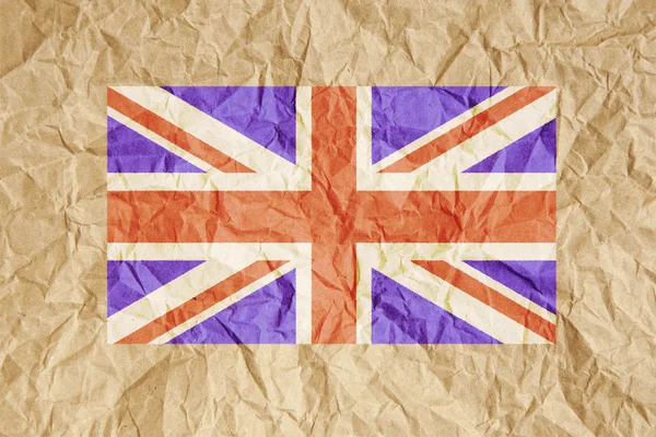 Verfrommeld papier Britse vlag — Stockfoto