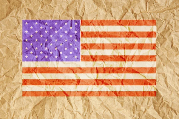 Papel arrugado Bandera de EE.UU. — Foto de Stock