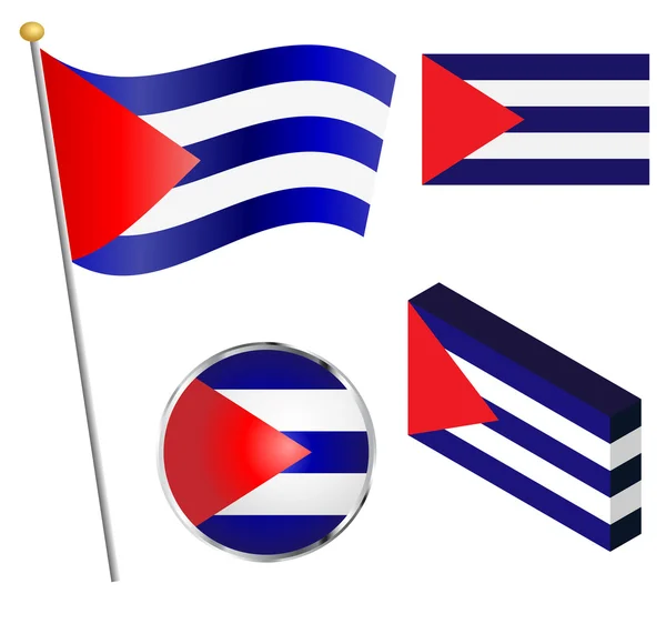 Cubaanse vlag is ingesteld — Stockvector