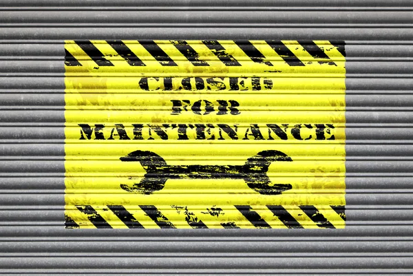 Closed For Maintenance Shutter — Stock Photo, Image