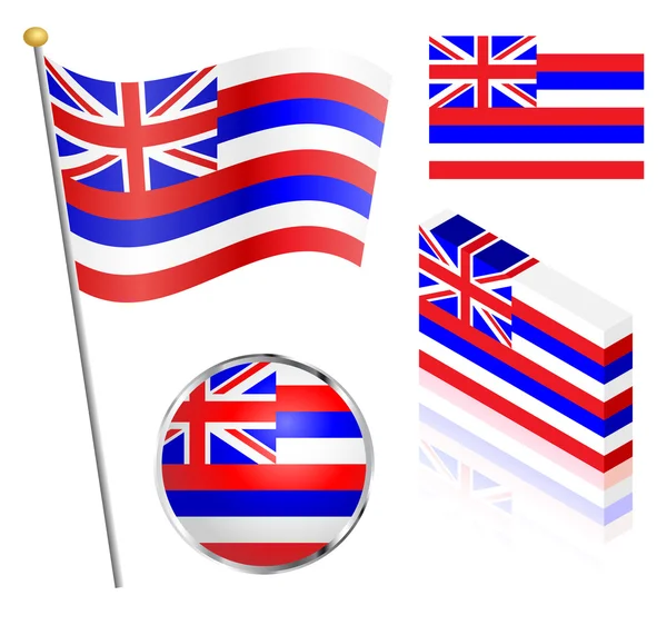 Hawaiian vlag is ingesteld — Stockvector