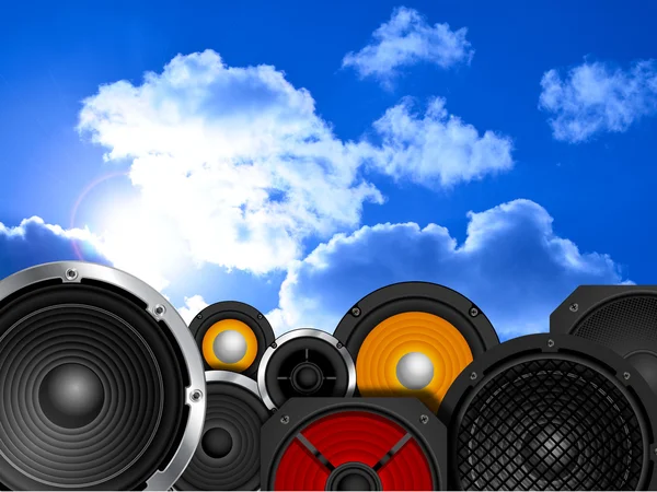 Speakers Against Sky — Stock Photo, Image