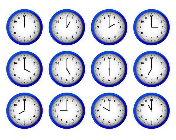 Set di orologi moderni — Vettoriale Stock