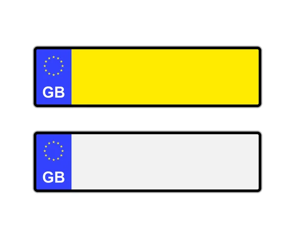 空白的英国车牌 — 图库矢量图片