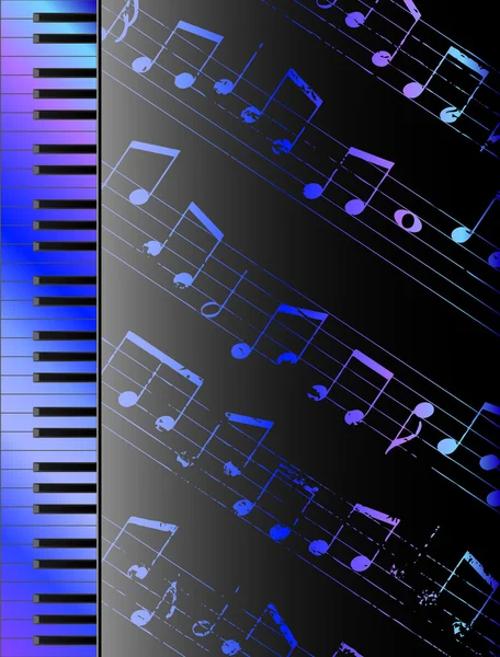 Clavier et notes — Image vectorielle