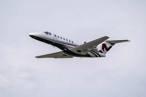 Kyiv Ukraine September 2020 Cessna 525 Citationjet Cj3 Taking Airport — Stock Photo, Image