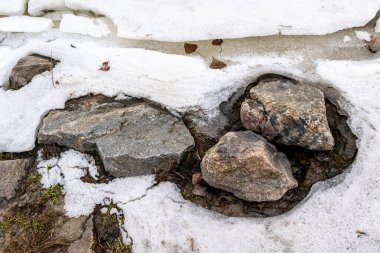 İlkbaharda eriyen buzlar taşları ortaya çıkarıyor.