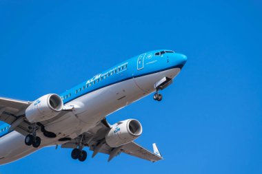 Boryspil, Ukrayna - 10 Mart 2021: KLM Boeing 737 NG