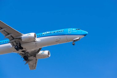 Boryspil, Ukrayna - 10 Mart 2021: KLM Boeing 737 NG