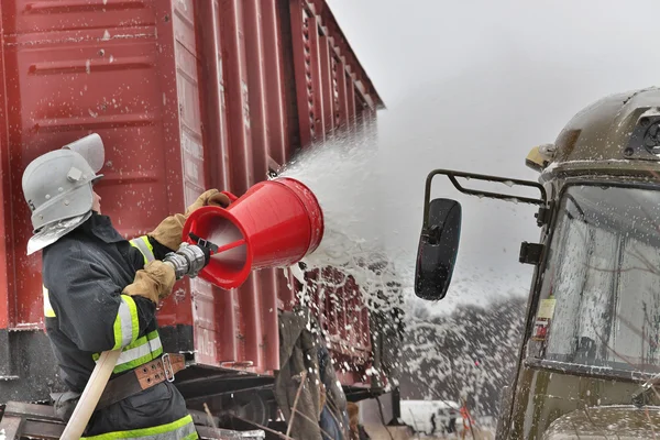 Firefighter at work — Stock Photo, Image