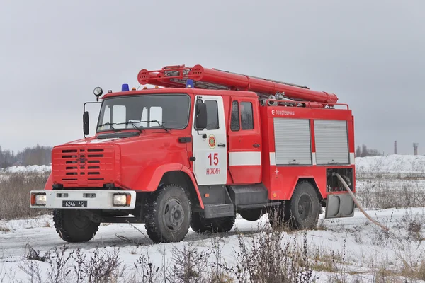 Fire truck in operation — Stock Photo, Image