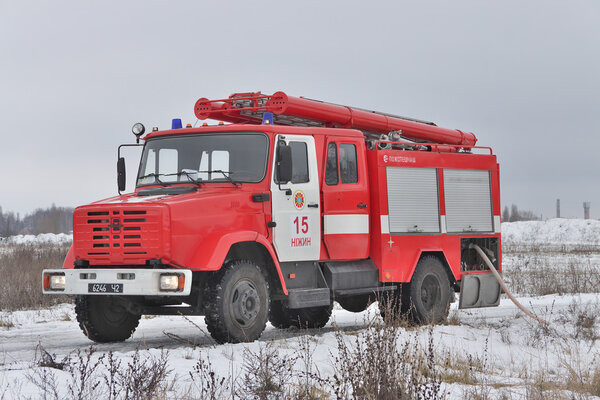 Fire truck in operation