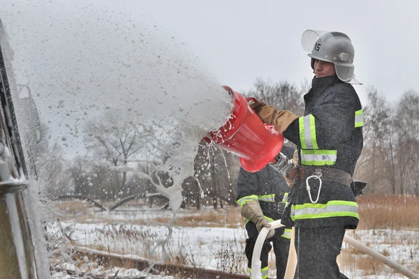 Firefighters at work — Stock Photo, Image