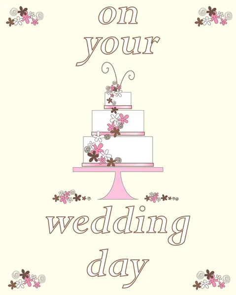 Tarjeta de felicitación del día de boda — Vector de stock