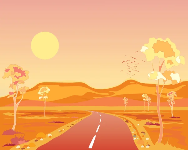 乾燥したオーストラリアの風景 — ストックベクタ
