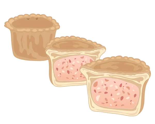 Pastel de cerdo — Vector de stock