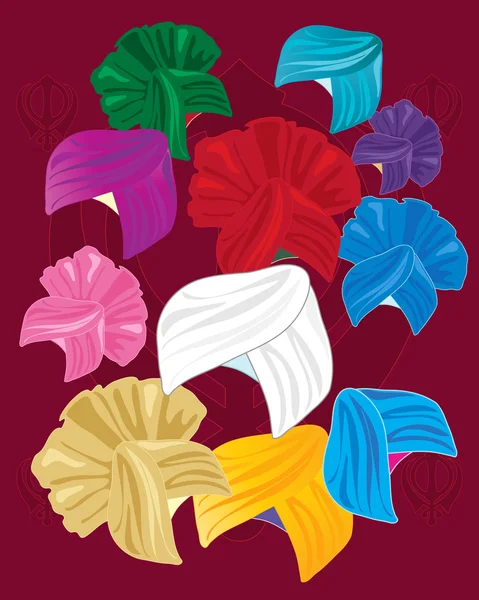 Turbans colorés — Image vectorielle