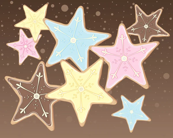Cookie-k csillagok — Stock Vector