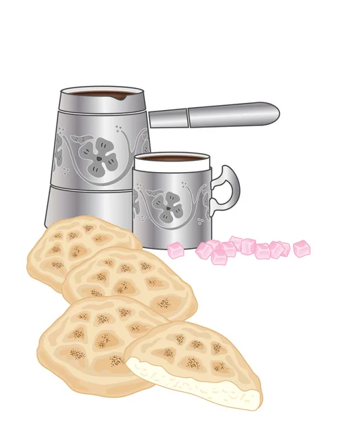 Turkish bread and coffee — Stock Vector