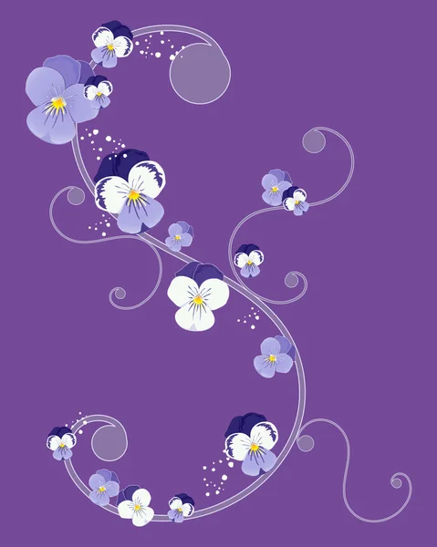 Pansy greeting — Stock Vector