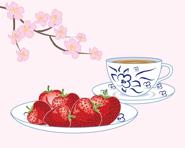 Collation aux fraises — Image vectorielle