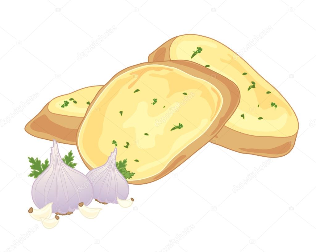 Garlic Bread Stock Vector C Sandesh1264 74417171
