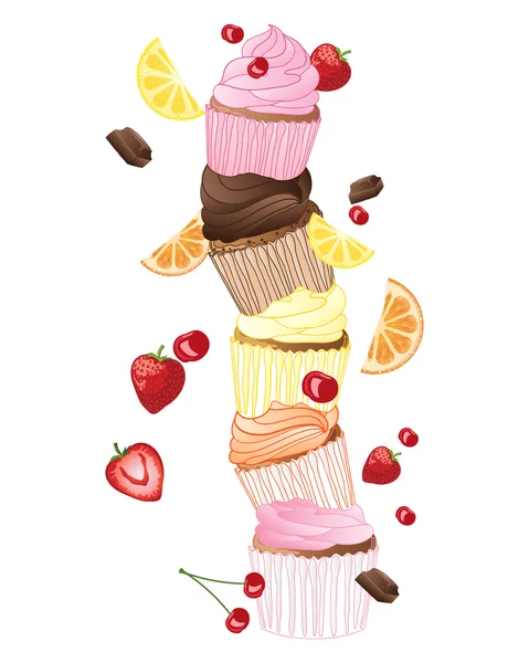 Pila de pastel — Vector de stock