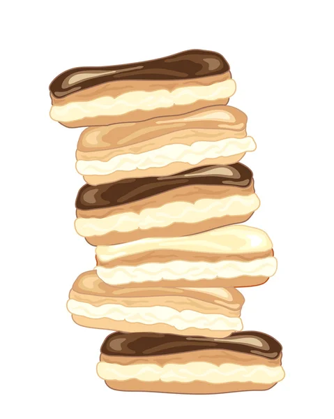 Pila de eclair — Vector de stock