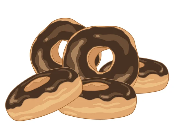 Rosquillas de chocolate — Archivo Imágenes Vectoriales