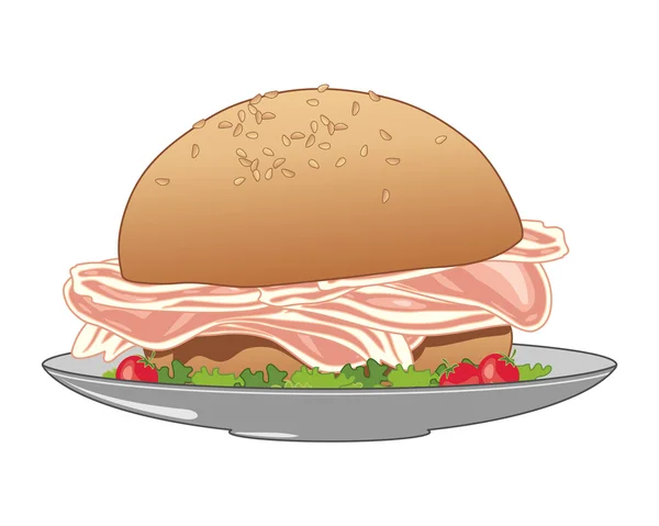 Bacon sandwich — Stock Vector