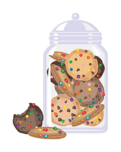 Snoep cookies in een pot — Stockvector
