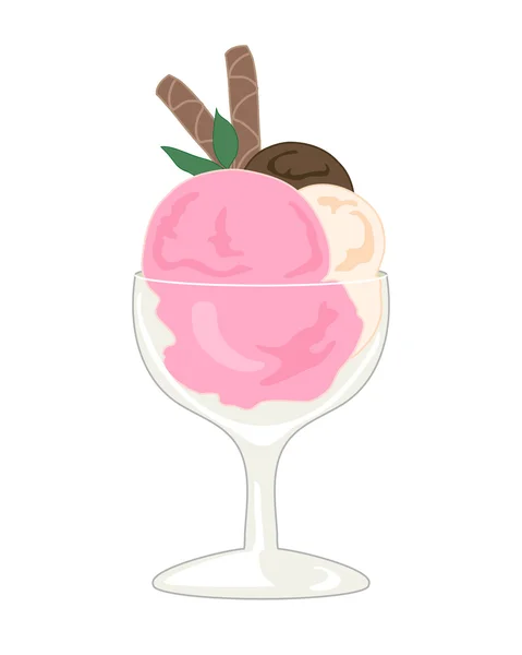 Postre de helado — Vector de stock