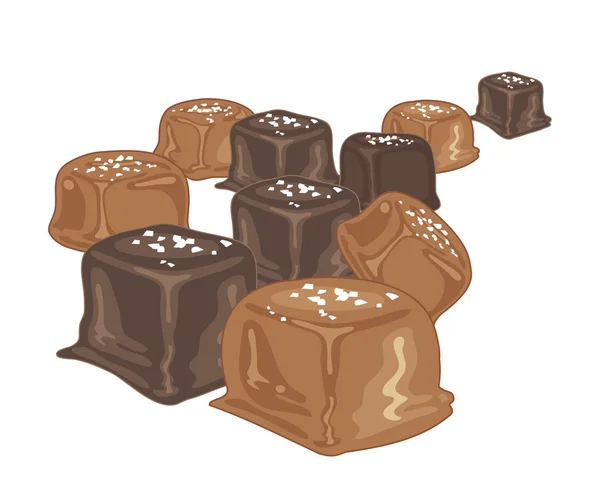 Соленые карамельные конфеты Лицензионные Стоковые Иллюстрации