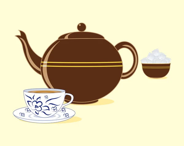 旧的老式的茶壶 — 图库矢量图片