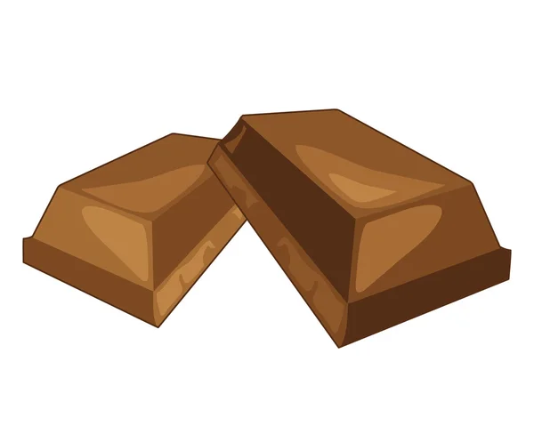 Pièces de chocolat sur blanc — Image vectorielle