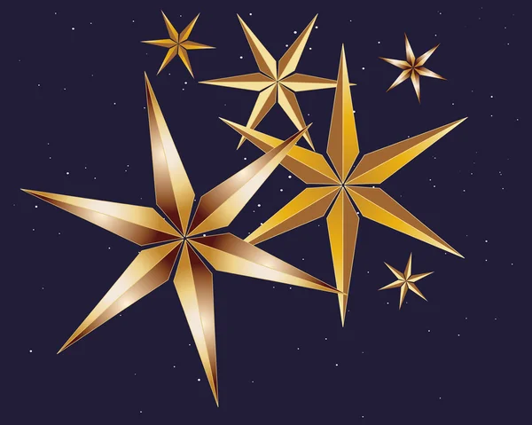 Golden star on dark blue — Stock Vector