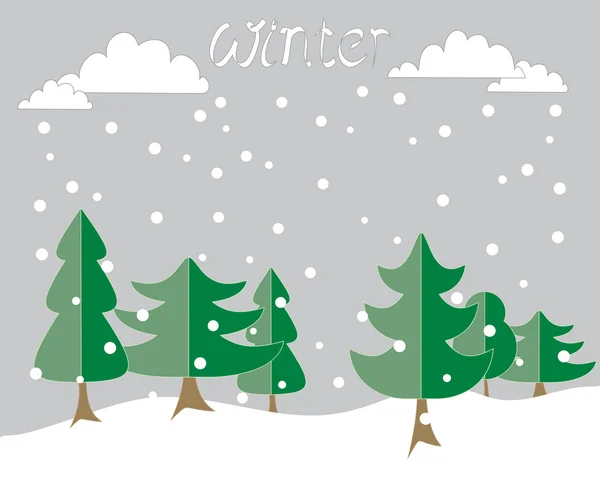 Winter background on gray — Stock Vector