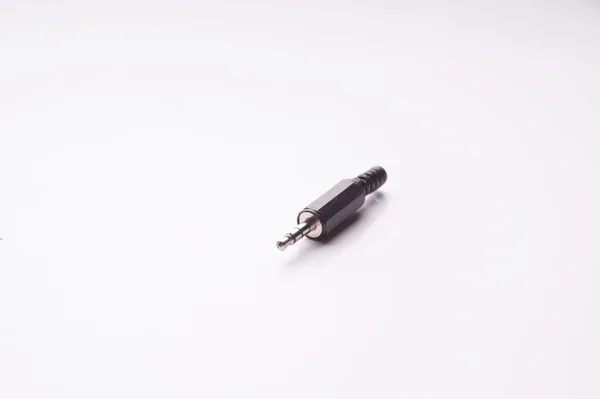 Makro av ljudkabeln isolerad på vit — Stockfoto